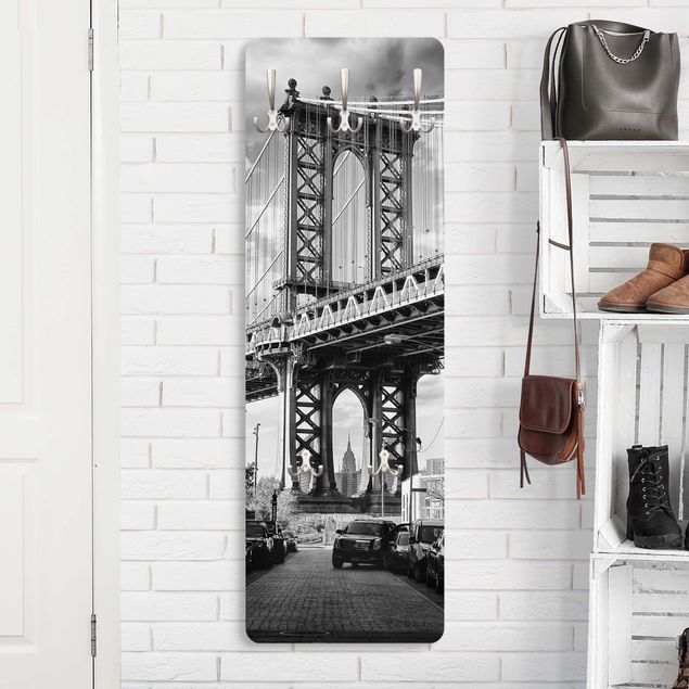 Appendiabiti pannello con architettura e skylines Ponte di Manhattan in America