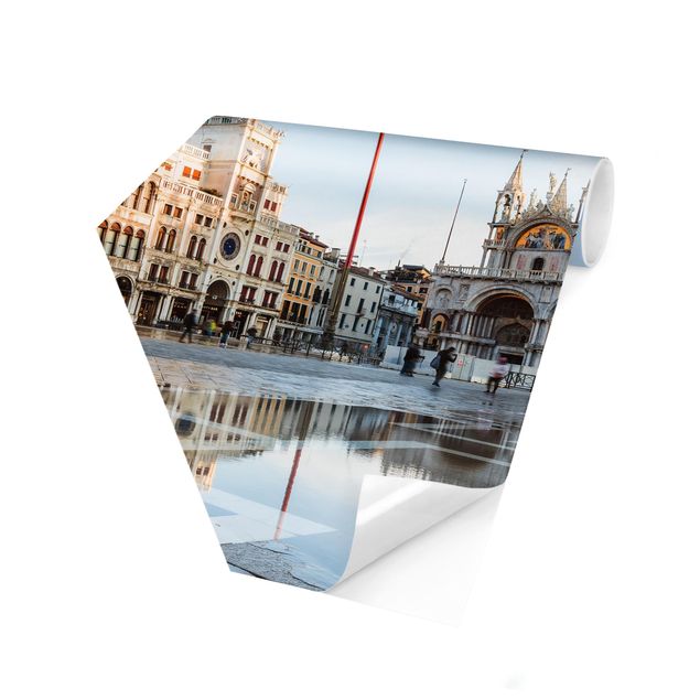 Carta da parati crema Piazza San Marco a Venezia