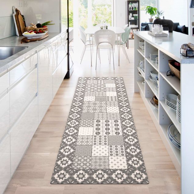 tappeto design moderno Piastrelle marocchine combinazione Marrakech con cornice piastrelle