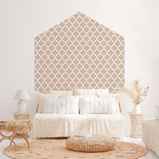 Carta parati adesiva Motivo marocchino con ornamenti davanti al beige