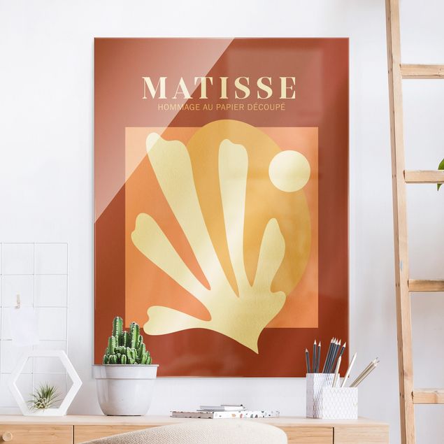 Quadri in vetro astratti Interpretazione Matisse - Combinazione rossa