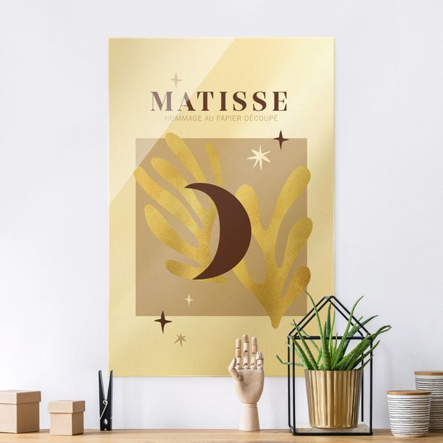 Quadri in vetro astratti Interpretazione di Matisse - Luna e stelle