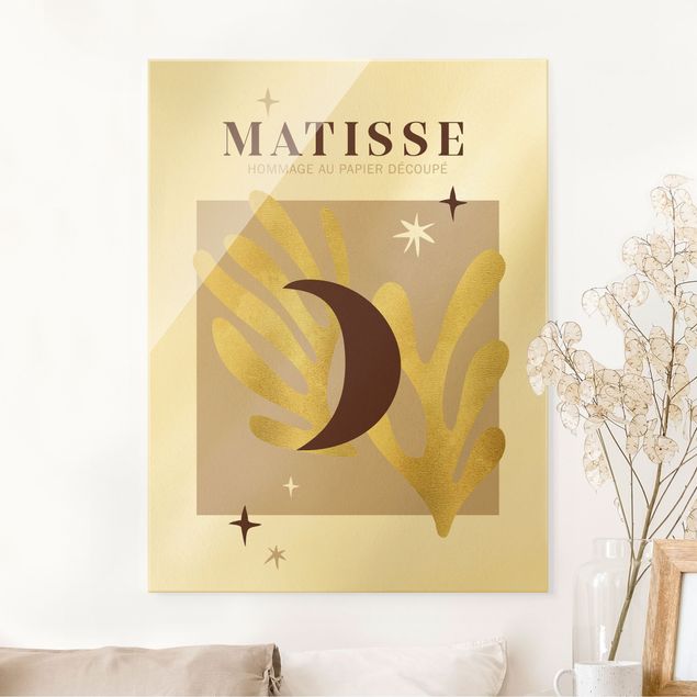 Quadri in vetro astratti Interpretazione di Matisse - Luna e stelle