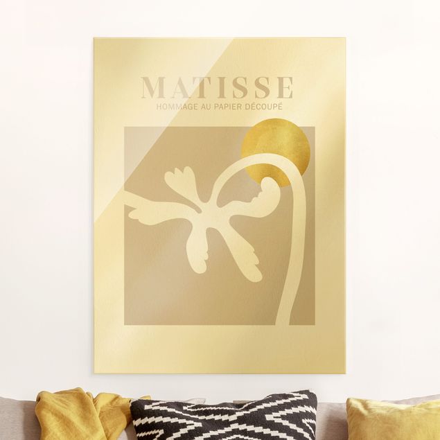 Quadri in vetro astratti Interpretazione di Matisse - Palma e sole
