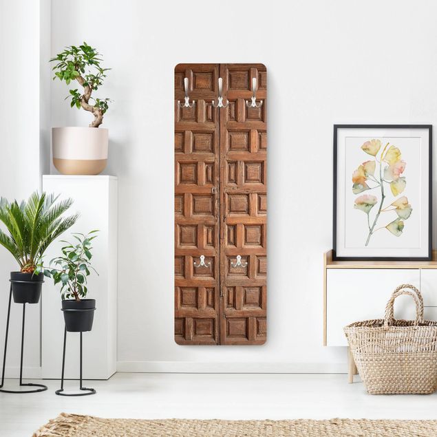 Appendiabiti pannello marrone Porta in legno mediterranea di Granada
