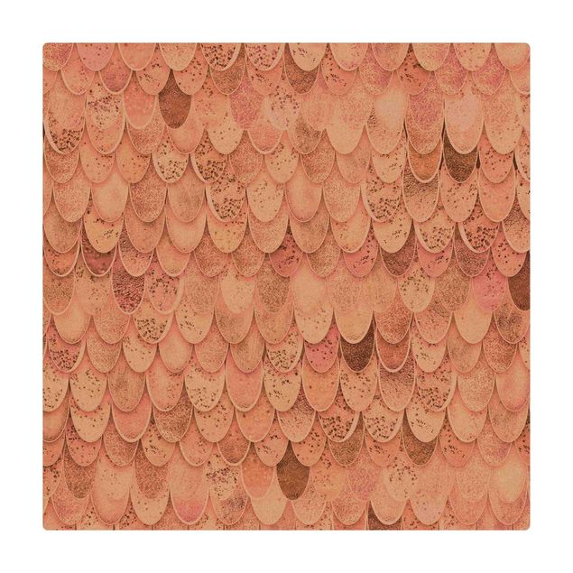Tappetino di sughero - Magia di sirene in oro rosa - Quadrato 1:1