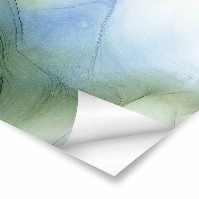 Poster Mélange di verde muschio con blu