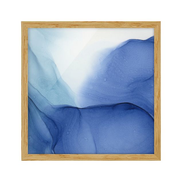 Quadro moderno blu Mélange di inchiostro blu