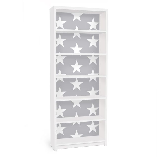 Carta adesiva per mobili IKEA - Billy Libreria - White Stars On Blue