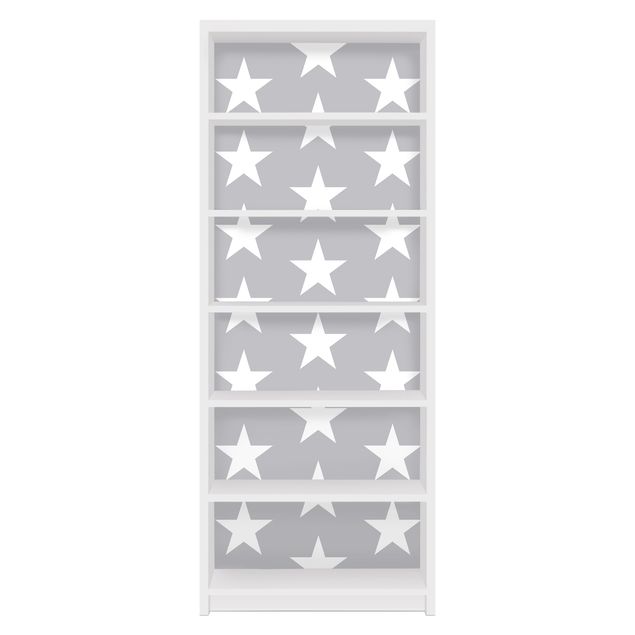Pellicole adesive con disegni Stelle bianche su sfondo grigio