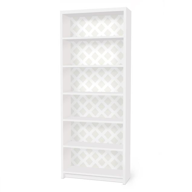 Pellicole adesive per mobili libreria Billy IKEA Griglia di diamanti beige chiaro