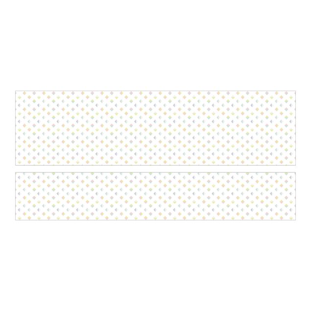 Carta adesiva per mobili IKEA Malm Letto basso 160x200cm - Pastel Triangles