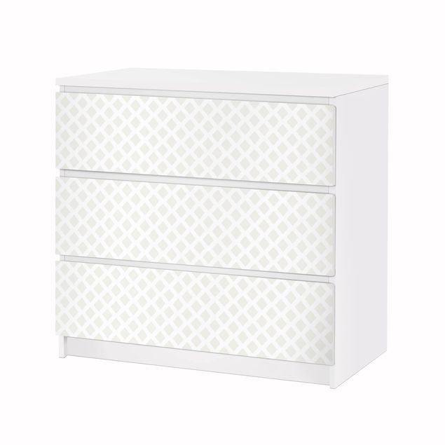 Pellicole adesive per mobili cassettiera Malm IKEA Griglia di diamanti beige chiaro