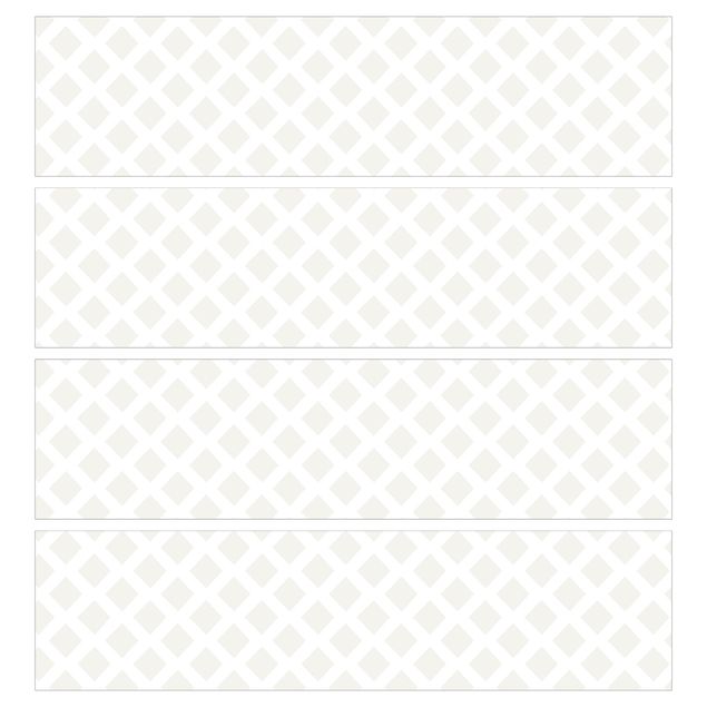 Carta adesiva per mobili IKEA Malm Cassettiera 4xCassetti - Diamond Lattice Light Beige