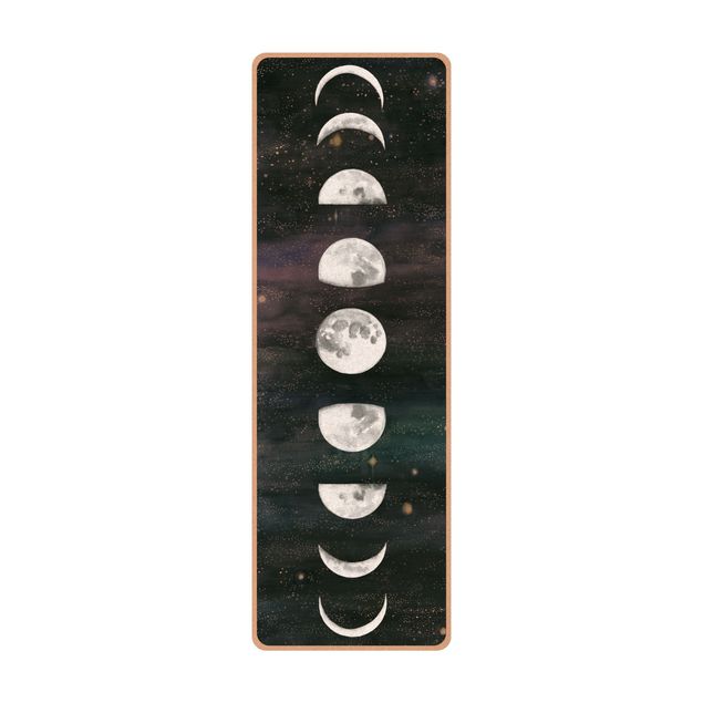Tappetino yoga - Fasi della Luna in acquerello