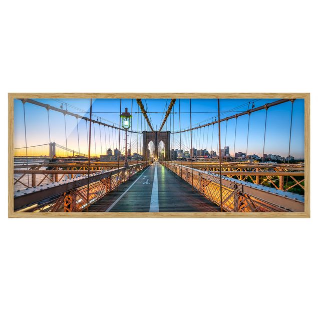Quadri città L'alba sul ponte di Brooklyn