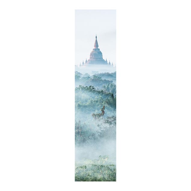 Tende a pannello scorrevoli con paesaggio Nebbia mattutina sulla giungla di Bagan