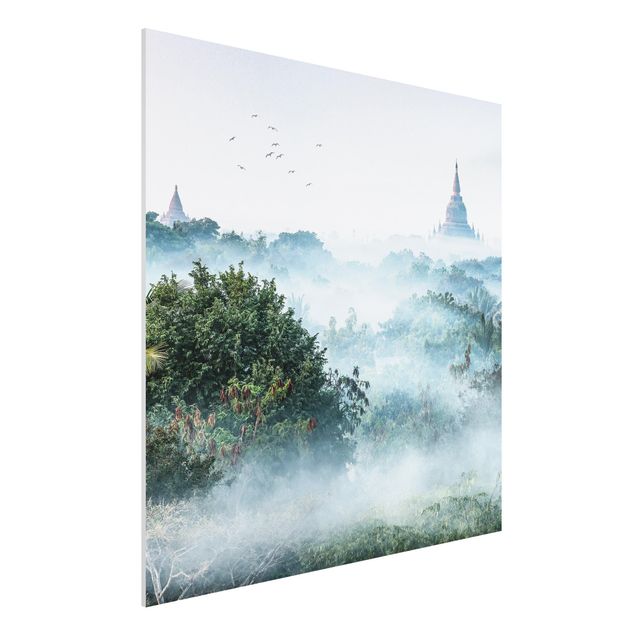 Quadri Asia Nebbia mattutina sulla giungla di Bagan