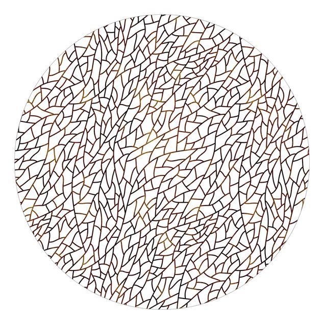 Carta da parati disegni Motivo a linee di mosaico marrone oro