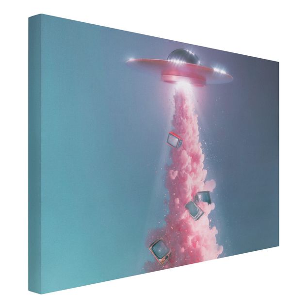 Quadro rosa Ufo multimediale