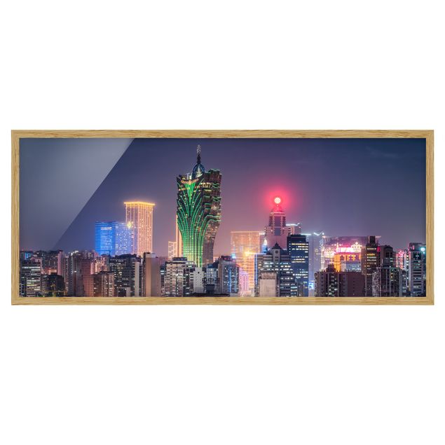 Quadri skyline  Notte illuminata a Macao