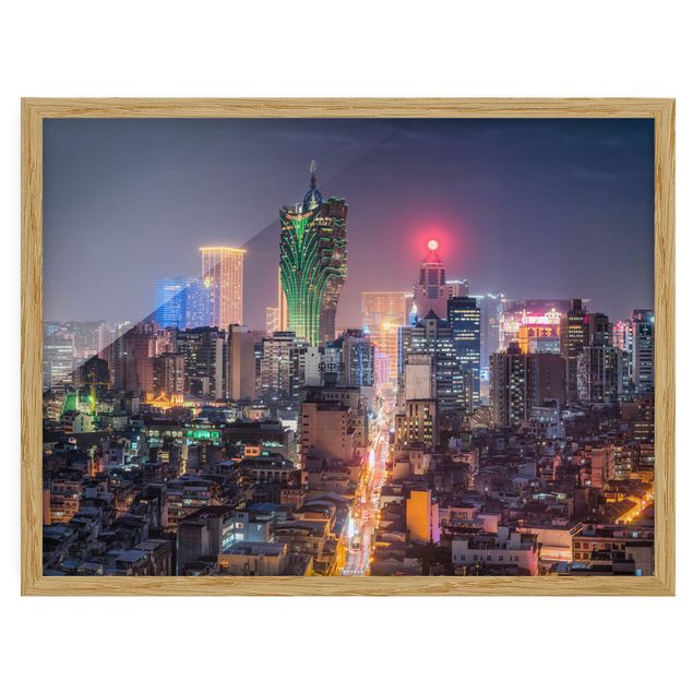 Quadri skyline  Notte illuminata a Macao