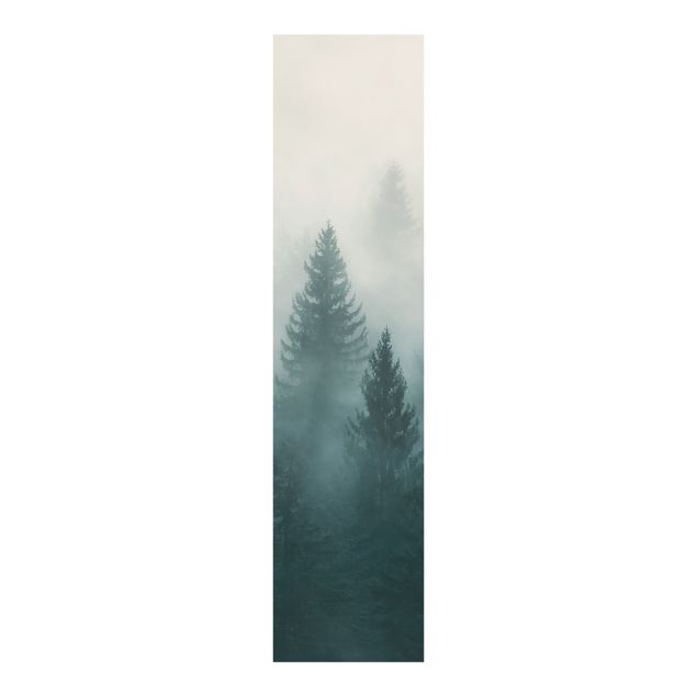 Tessili per la casa Foresta di conifere nella nebbia