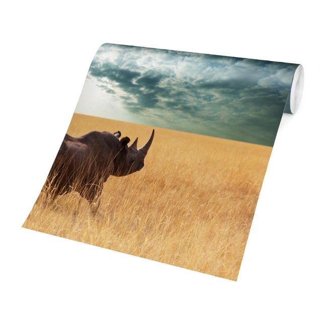 Carta da parati moderne Rinoceronte nella savana