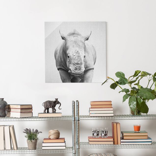 Quadri Africa Rinoceronte Nora Bianco e Nero
