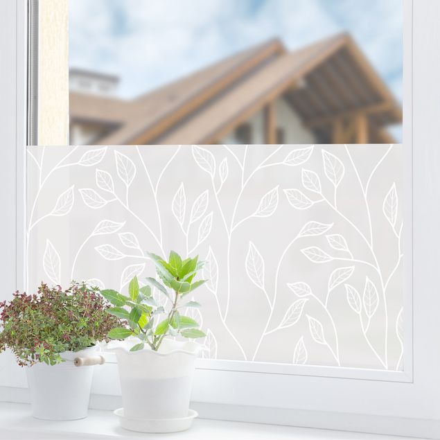 Adesivi per finestre con disegni Rami di Motivo naturale con foglie