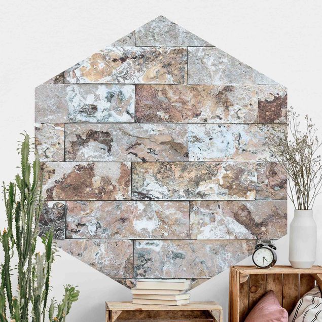 Carta parati adesiva Muro di pietra naturale di marmo