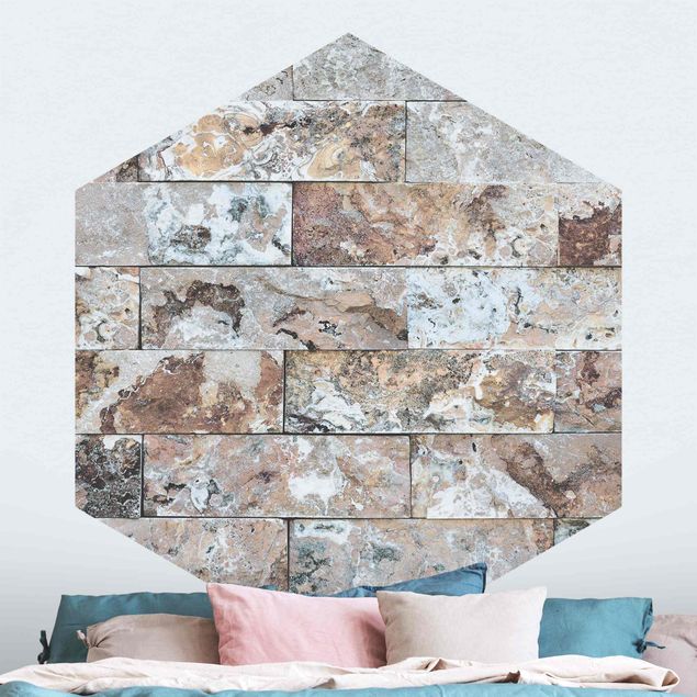 Carta da parati pietra Muro di pietra naturale di marmo