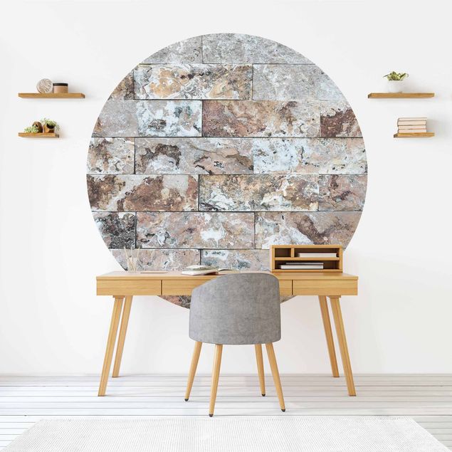 Carte da parati effetto pietra Muro di pietra naturale di marmo