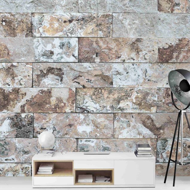 Carta parati tnt Muro di pietra naturale di marmo