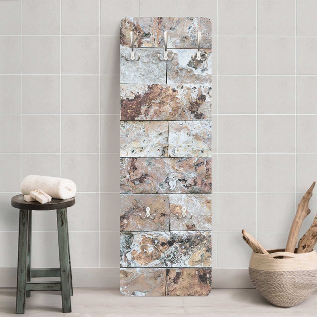 Appendiabiti pannello con disegni Muro di pietra naturale di marmo