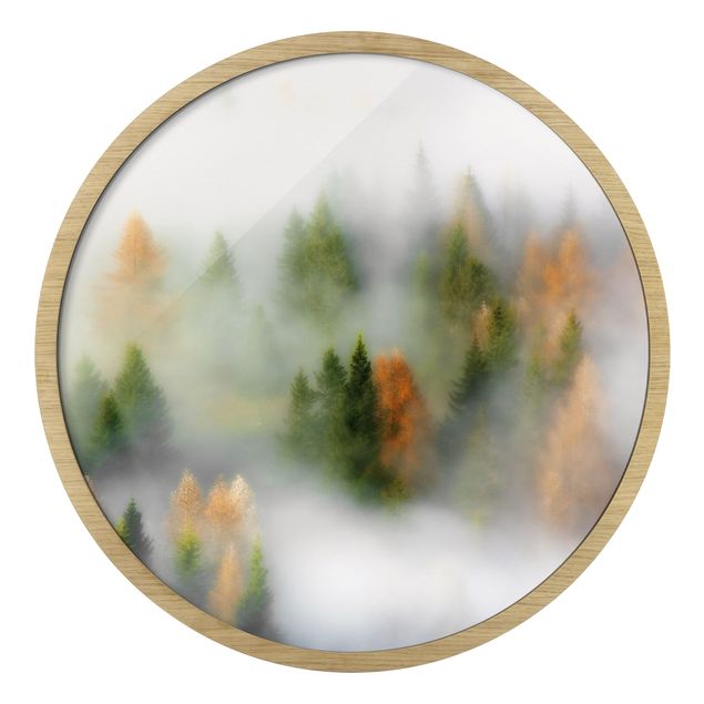 Quadri sulla natura Foresta di nuvole in autunno
