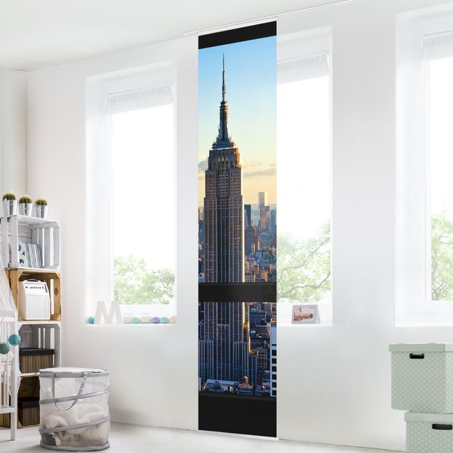 Tende a pannello scorrevoli con architettura e skylines Finestra di New York vista sull'Empire State Building