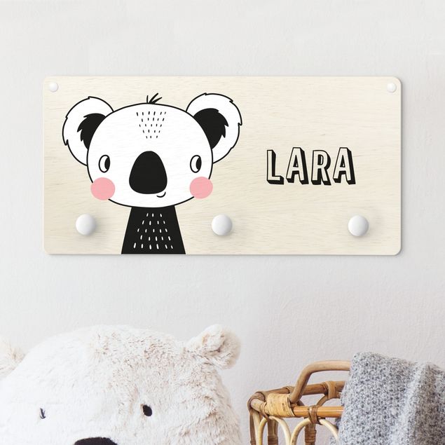 Decorazioni camera bambini Koala carino sorridente con nome personalizzato