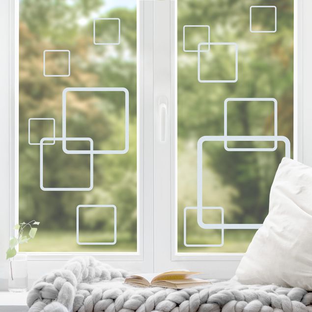 Adesivi per finestre con disegni No.1183 Quadrati III Set 12s