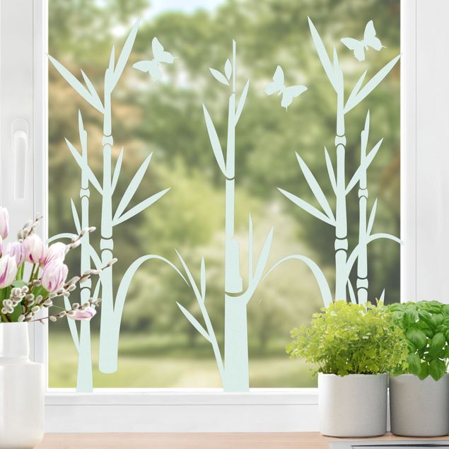 Adesivi per finestre con fiori No.75 Bambù