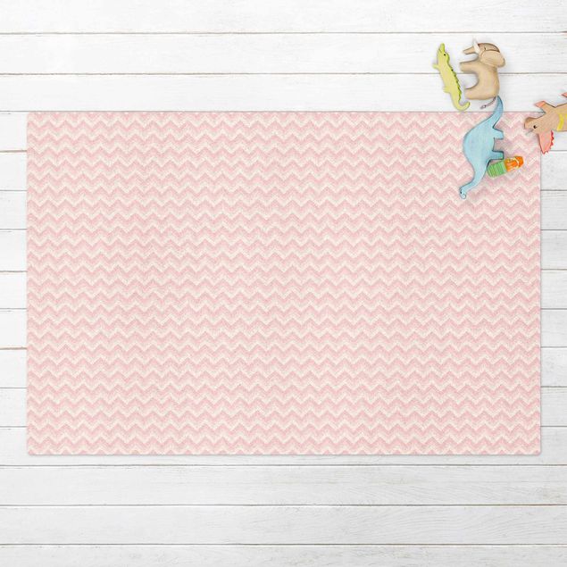 tappeto design moderno No.YK37 Motivo a zig zag rosa chiaro