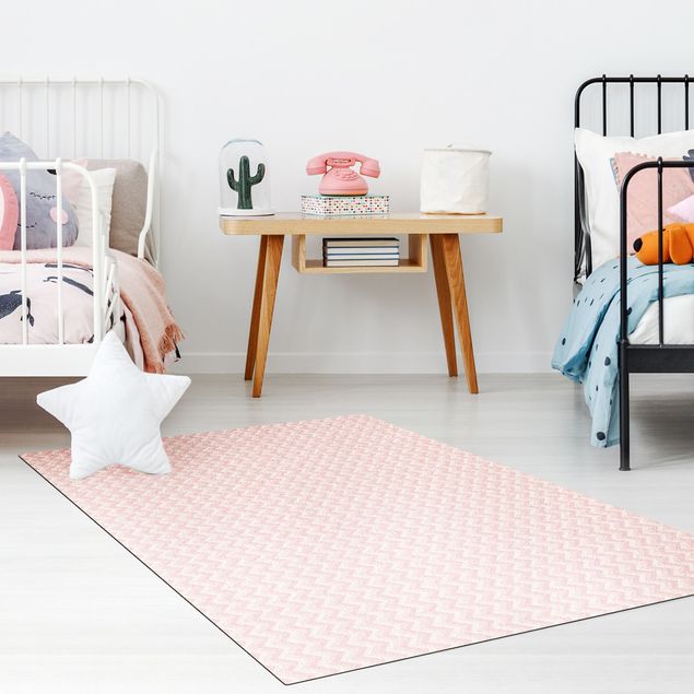 tappeti moderni soggiorno grandi No.YK37 Motivo a zig zag rosa chiaro