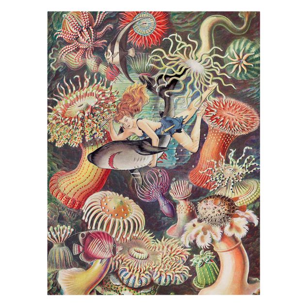 Riproduzione quadri famosi Ninfa con anemone di mare