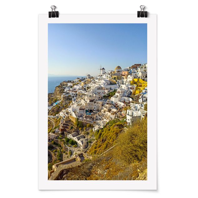 Poster paesaggi naturali Oia a Santorini