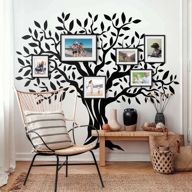 Adesivo murale albero Albero di ulivo con foglie