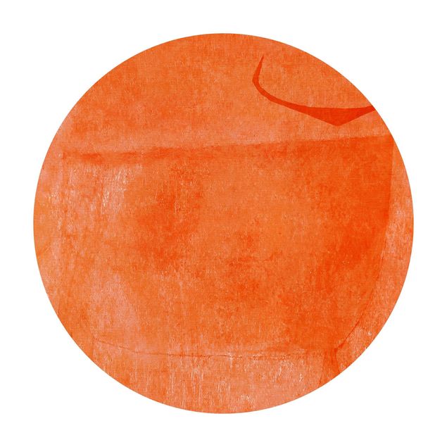 Tappeto in vinile rotondo - Toro arancione