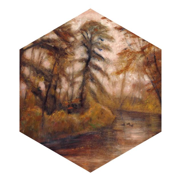 Carte da parati paesaggio Otto Modersohn - Crepuscolo (Autunno alla Wümme)