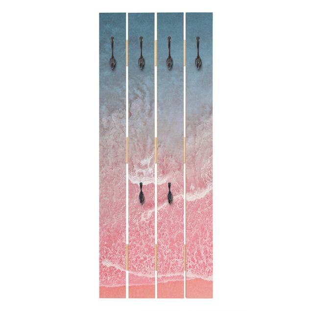 Appendiabiti pannello effetto legno Oceano in rosa