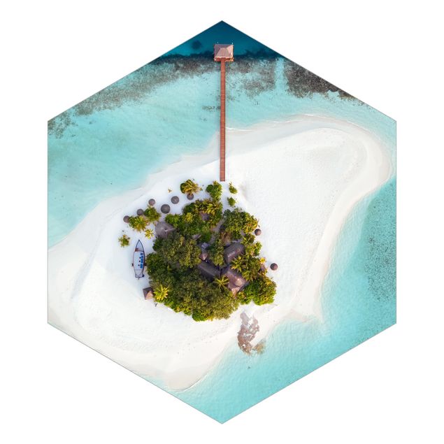 Fotomurale esagonale autoadesivo Paradiso oceanico alle Maldive