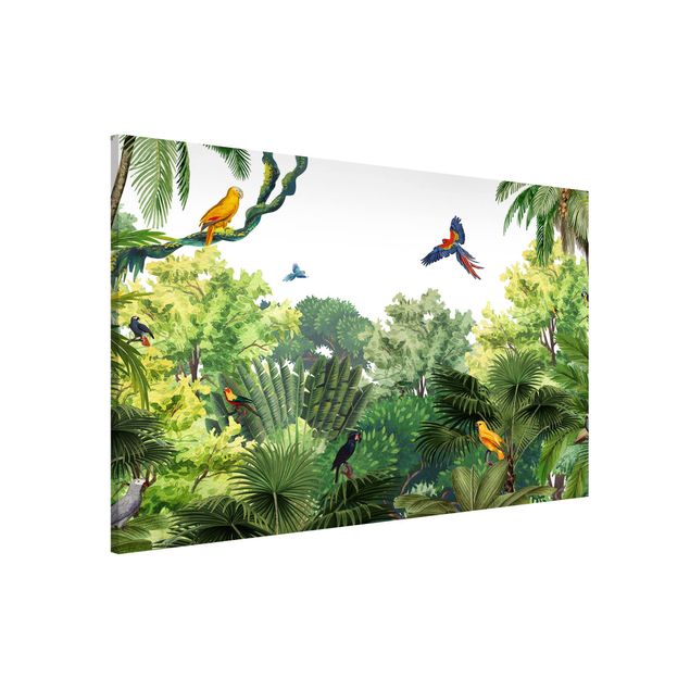 Decorazioni cameretta Parata di pappagalli nella giungla